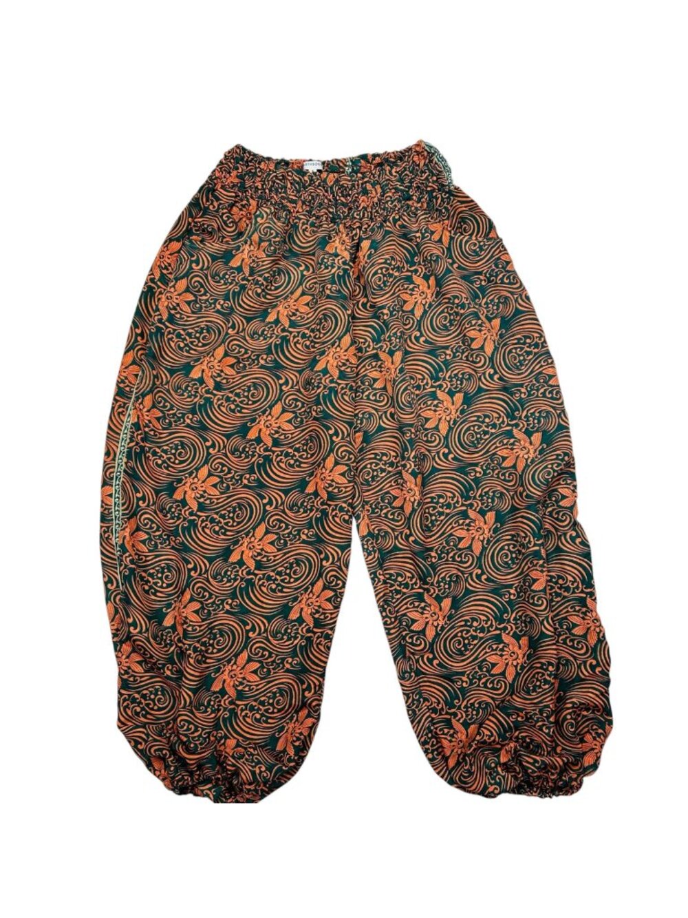 Earthbound Small Harem Pant Lightweight Flowy Boho Floral Green